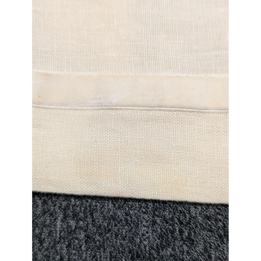 Pottery Barn Ivory Linen Napkins Set of 4 Velvet Trim Cream 20x20 Square